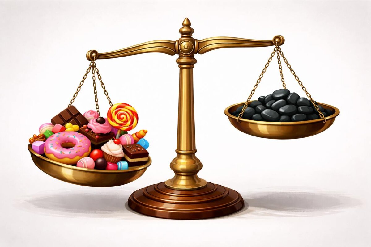 Одинокая чашa баланса: зачем тянуться к сладкому и как держать баланс надолго