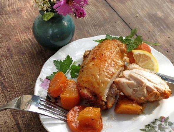 Запеченная курица с тыквой и лимоном: идеальное блюдо для любого стола