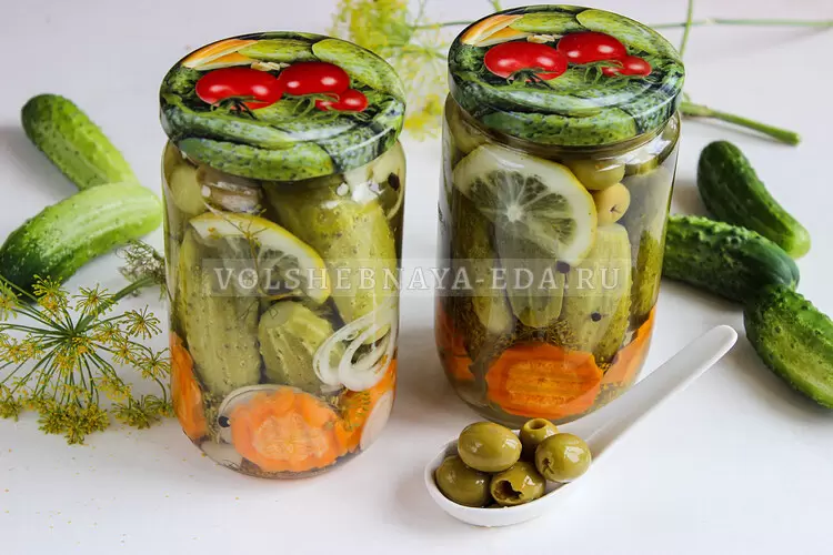 Огурцы с оливками на зиму