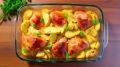 Запеченные куриные бедра с картошкой в кефирном маринаде